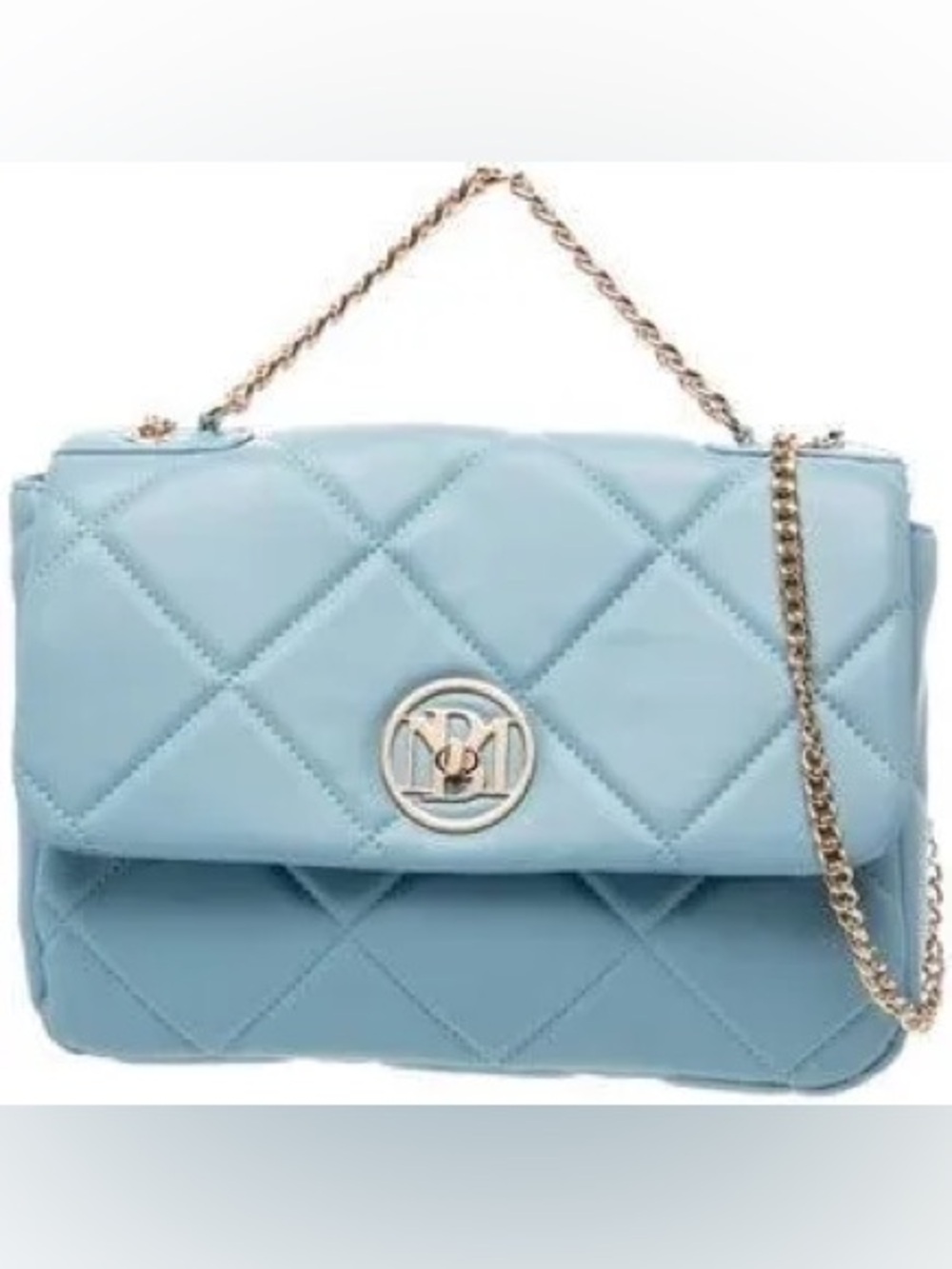 Badgley Mischka Light Blue Quilted Chain Shoulder Bag NWT!